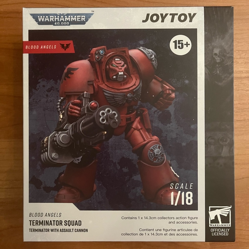 JOYTOY Warhammer 40K Blood Angels Terminator with Assault Cannon 1/18 Figure NEW